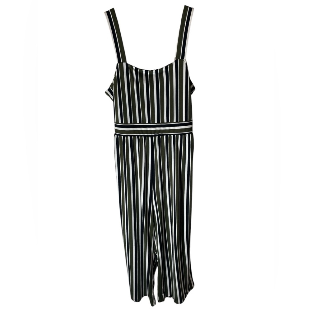 B3- Express Stripe Wide Leg Pant Romper Size Large - Picture 2 of 4